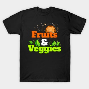 I Love Fruits And Veggies - Vegetarian - Go Vegan T-Shirt